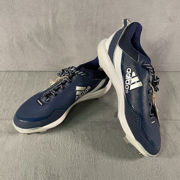 Adidas Icon 7 Navy Blue/White Low Baseball Cleats S23853 Men's Size 9 - Picture 4 of 10